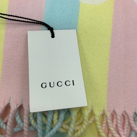 NWT Authentic Gucci Striped Wool Scarf - Picture 9 of 11